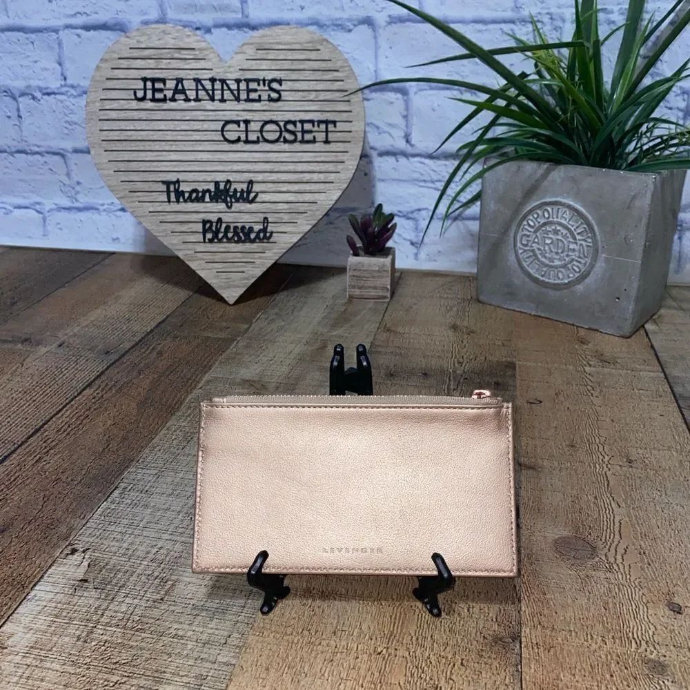 Levenger rose gold pouch